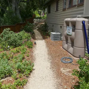 Home Demonstration Garden Renovation, view 30, looking north along path west of Cottage