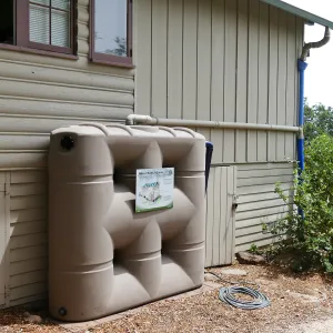 Home Demonstration Garden Renovation, rainwater collection system on west side of Cottage