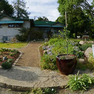 Home Demonstration Garden Renovation, view 21, panorama of south side of Cottage