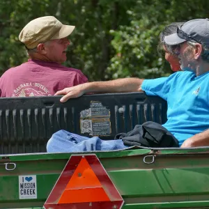 Staff and volunteer in Gator