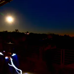 Member Appreciation Month, Full Moon Hike, hikers at Pritzlaff Conservation Center Deck