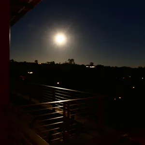 Full moon rising from Pritzlaff Conservation Center Deck