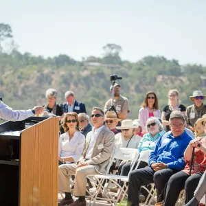 Pritzlaff Conservation Center Ribbon Cutting Celebration, Steve Windhager speaking to guests