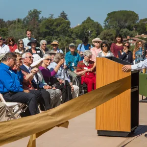 Pritzlaff Conservation Center Ribbon Cutting Celebration, Steve Windhager speaking to guests