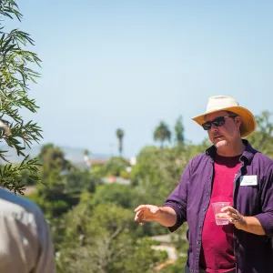 Pritzlaff Conservation Center Ribbon Cutting Celebration, Bruce Reed leading tour of newly planted Island View Garden