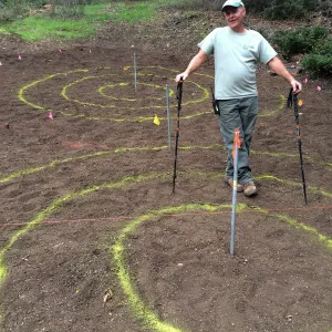 Dave Kershaw marking the maze pattern
