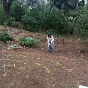 Betsy Lape working on the Maze