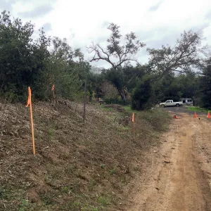 Pritzlaff construction site, route of new cart path