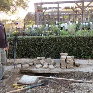 Repair of water line in Courtyard