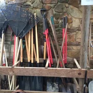 Volunteer tools at the Lady Bird Johnson Wildflower Center