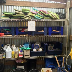 Volunteer tools at the Lady Bird Johnson Wildflower Center