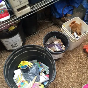 Volunteer tools at the Lady Bird Johnson Wildflower Center