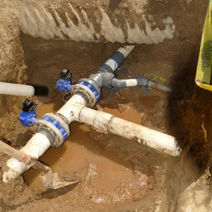 Valve replacement, 4-inch water line, just west of entry kiosk
