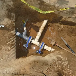 Valve replacement, 4-inch water line, just west of entry kiosk