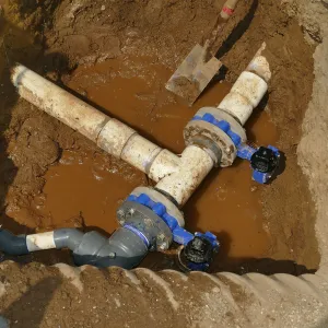 Valve replacement, 4-inch water line, just west of entry kiosk