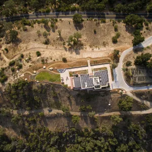 Aerial view of Pritzlaff Conservation Center and Island View Garden