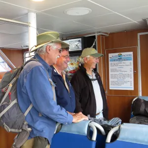Santa Cruz Island Trip, Steve Junak, Chuck Rennie, Lyndal Laughrin on Island Packers boat