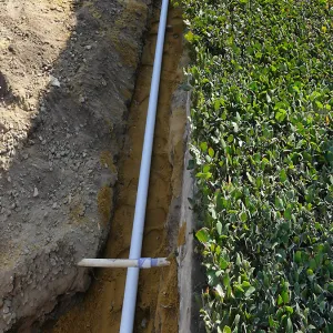 Courtyard renovation, rerouting piping, west edge looking south