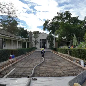 Courtyard renovation, preparing to pour concrete