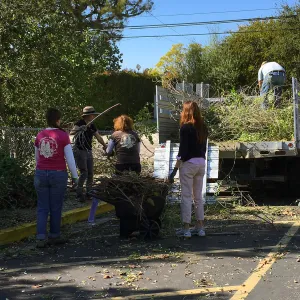 Martin Luther King Day of Service, SBBG staff working at Monte Vista School