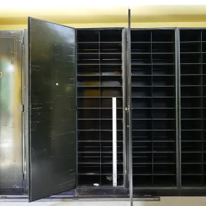 Old herbarium cabinets after collection was moved to the Pritzlaff Conservation Center