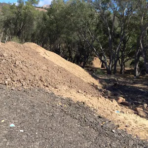 Dirt stockpile at Hansen site