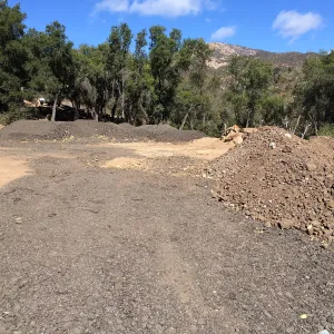Dirt stockpile at Hansen site