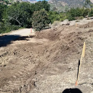 Earth moving to create bulb out on driveway to Pritzlaff Conservation Center