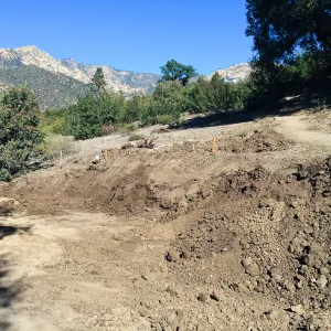 Earth moving to create bulb out on driveway to Pritzlaff Conservation Center