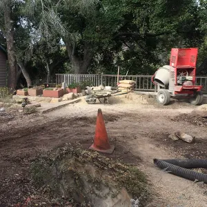 Getting ready for resurfacing of path by Cottage