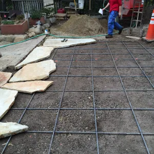 Flagstone area installation, Water Wise Home Garden