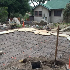 Flagstone area installation, Water Wise Home Garden