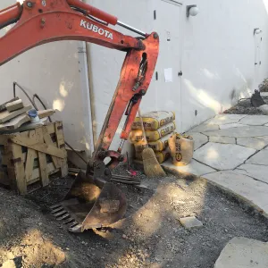 Flagstone area installation, Water Wise Home Garden