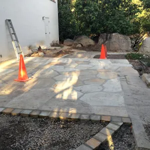 Preparing new path to Cottage and Water Wise Home Garden