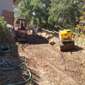 Preparing new path to Cottage and Water Wise Home Garden