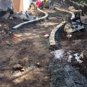Preparing new path to Cottage and Water Wise Home Garden