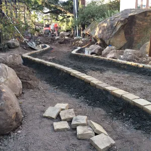 Preparing new path to Cottage and Water Wise Home Garden