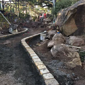 Preparing new path to Cottage and Water Wise Home Garden