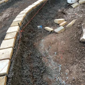 Preparing new path to Cottage and Water Wise Home Garden