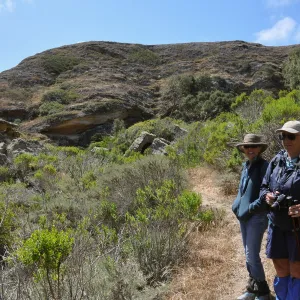 Santa Rosa Island Trip, Diana Blanchard and Inge Rose in Lobo Canyon