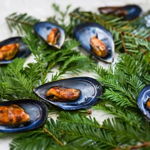 Garden to Table Dinner in the Redwoods 2017, mussel appetizer