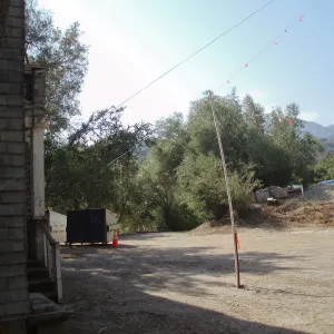 Story poles at north side of Gane House