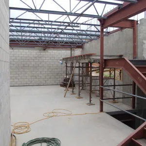 Pritzlaff Conservation Center Construction, looking northeast across first floor bullpen