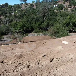 Pritzlaff Conservation Center construction, looking down west slope