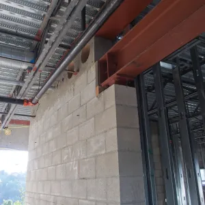Pritzlaff Conservation Center construction, first floor ceiling detail at entrance