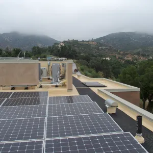 Pritzlaff Conservation Center construction, solor panels and HVAC systems on roof
