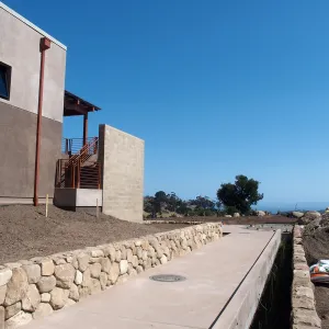 Pritzlaff Conservation Center construction, south end of west face, looking south