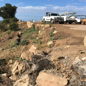 Slope at southeast corner of Pritzlaff Conservation Center during construction