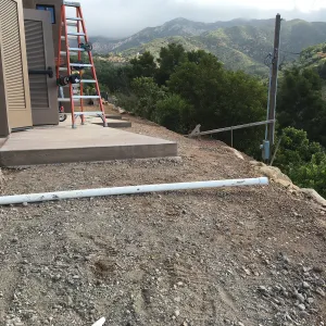 Slope at southeast corner of Pritzlaff Conservation Center during construction