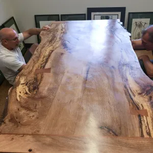 Steve Windhager and Sven Nebelung with new table for directors office